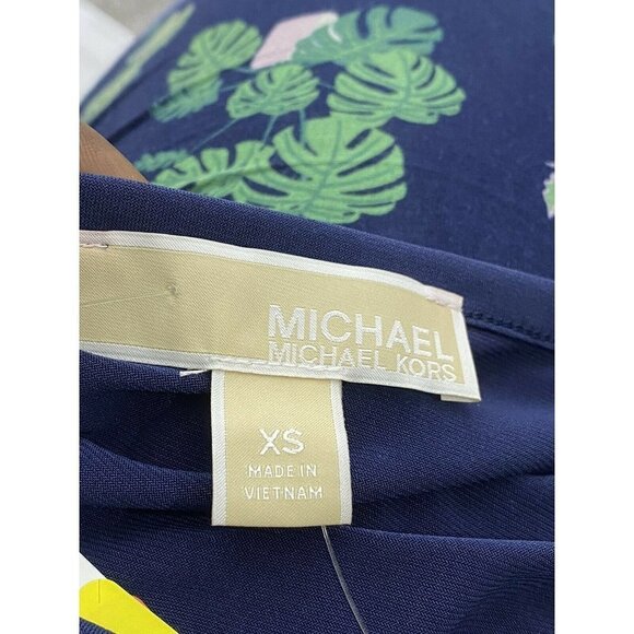 MICHAEL Michael Kors Women True Navy Sleeveless Pleated Hem Dress Size XS - Picture 7 of 10